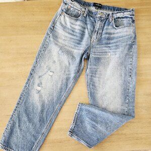 Lucky Brand Jeans Mid Rise Boy Relaxed Straight Womens 12/31/R Cotton & Hemp
